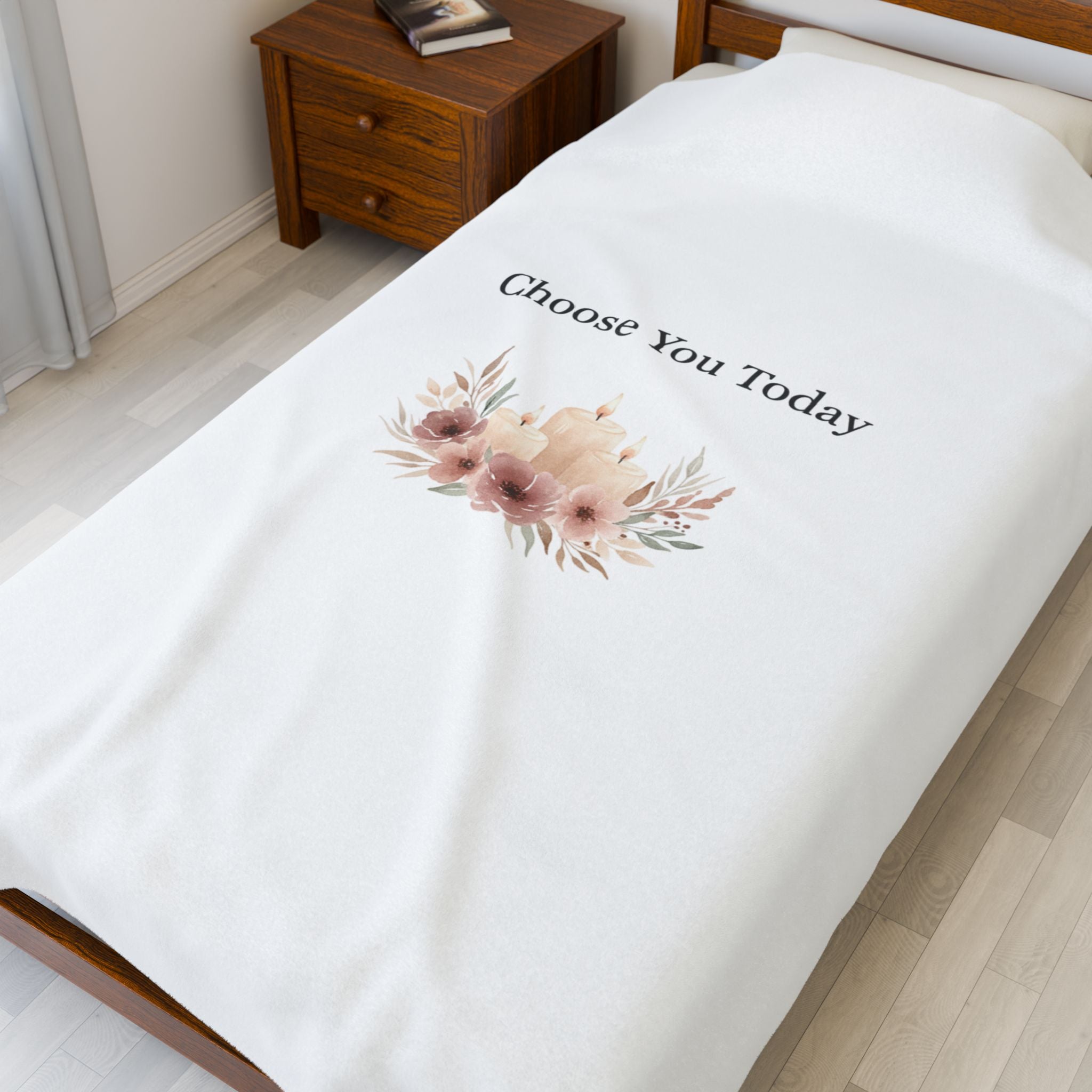 Choose You Today Velveteen Plush Blanket | Self‑Love Valentine, Self Care