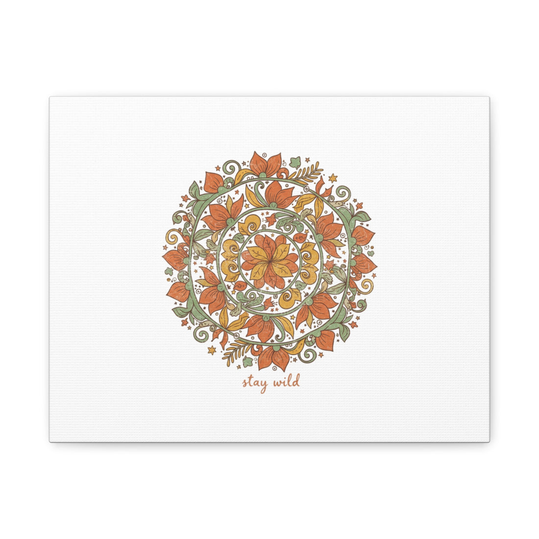 Stay Wild Mandala Canvas, Boho Paisley Wall Art | Artisanal Boho Print
