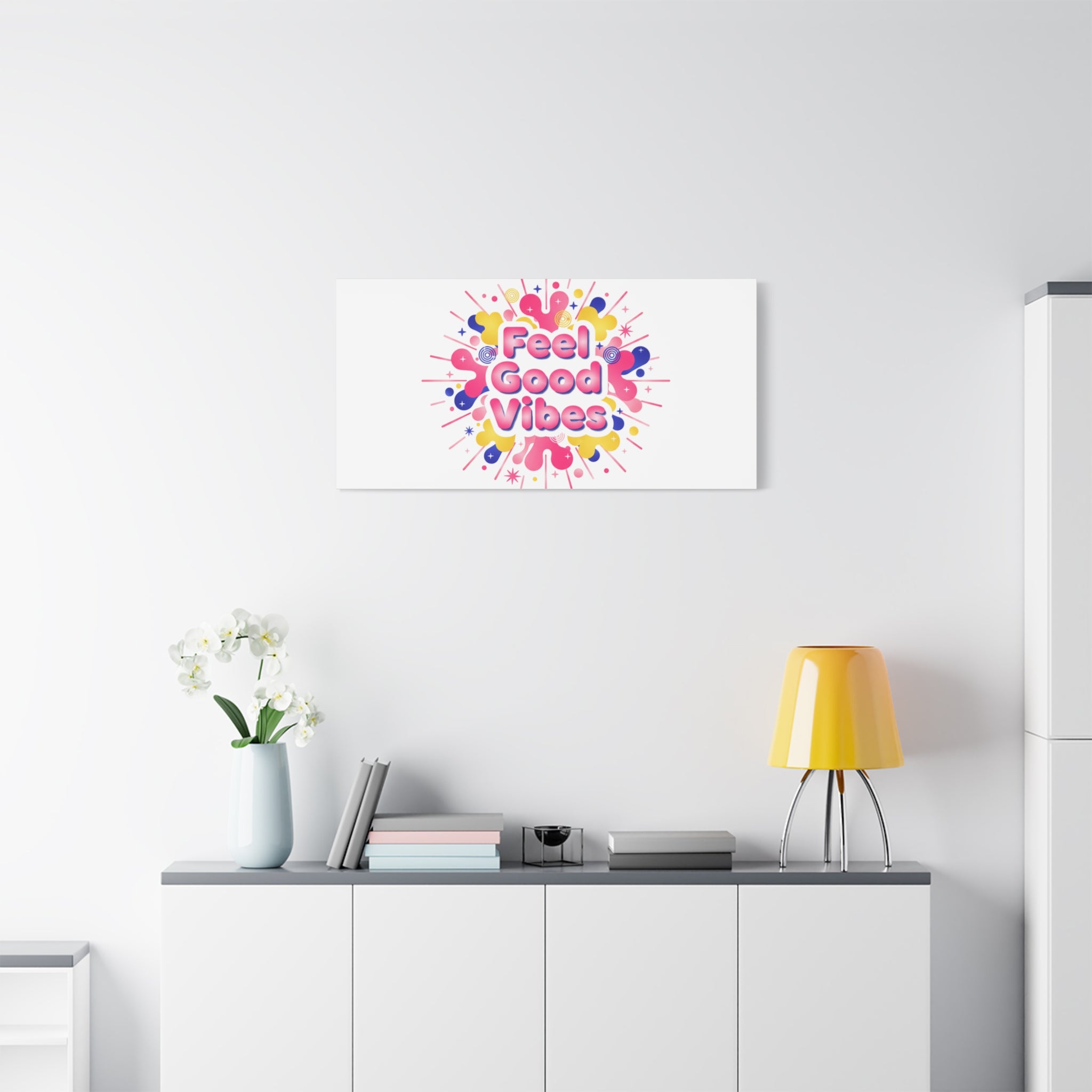 Feel Good Vibes Canvas | Dopamine Decor, Neon Gradient Squishy Art