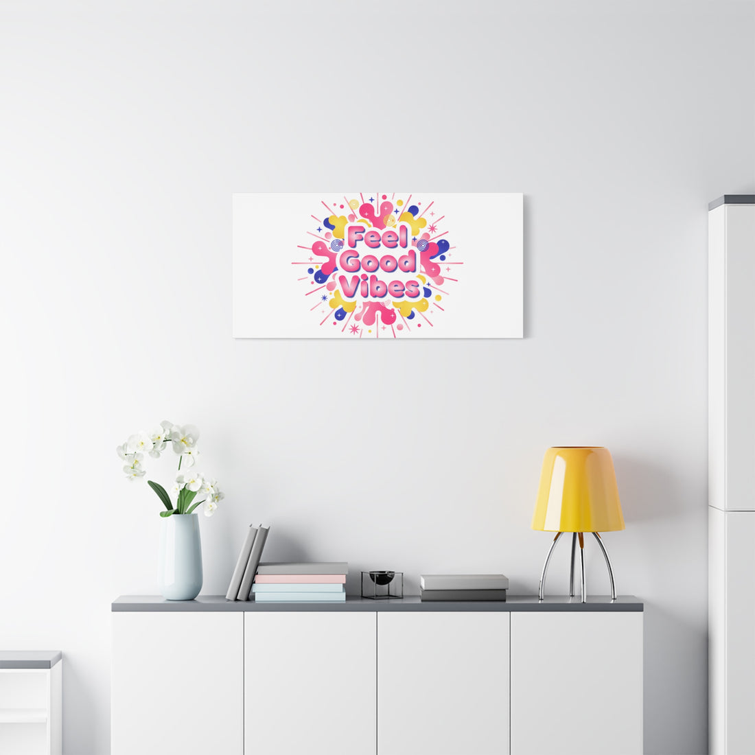 Feel Good Vibes Canvas | Dopamine Decor, Neon Gradient Squishy Art