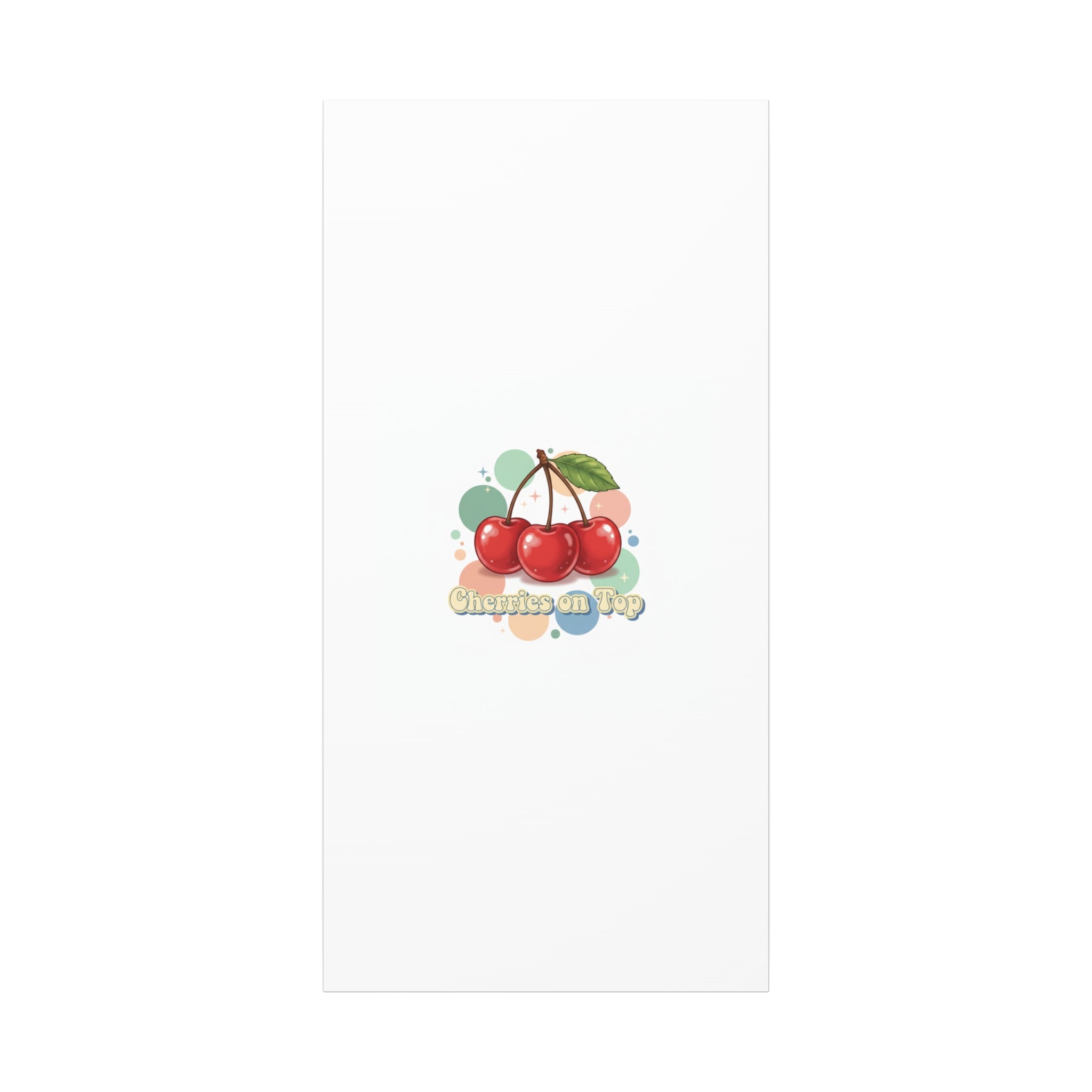 Cherries on Top Canvas | Retro Kawaii Fruit Wall Art