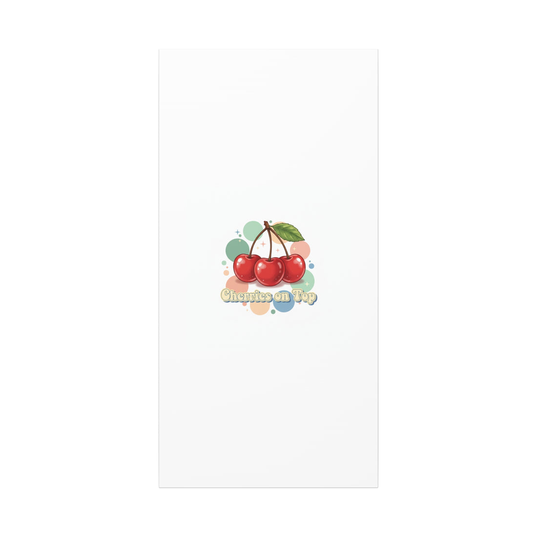 Cherries on Top Canvas | Retro Kawaii Fruit Wall Art