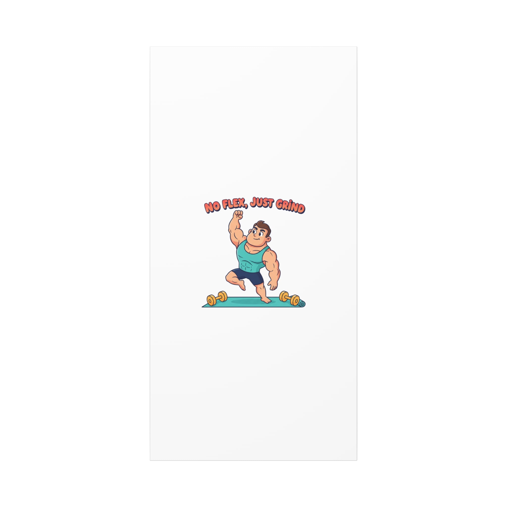 No Flex Just Grind canvas, Gymtimidation humor wall art | start small fitness décor