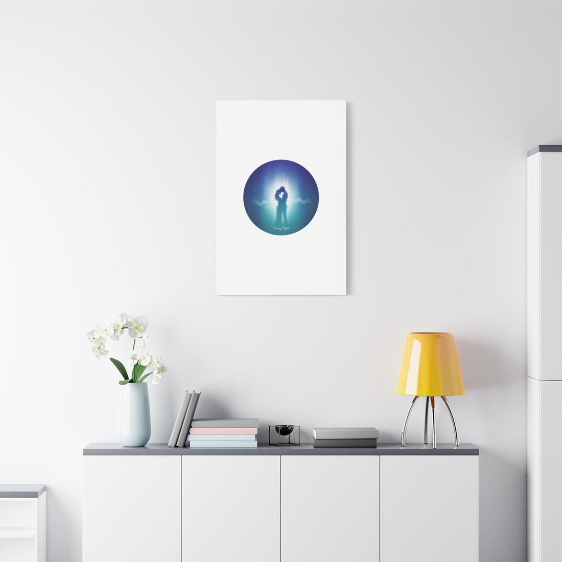 Dreamy Nightscape Canvas | Afterlight Atmospheric Print, Luminous Night Bloom