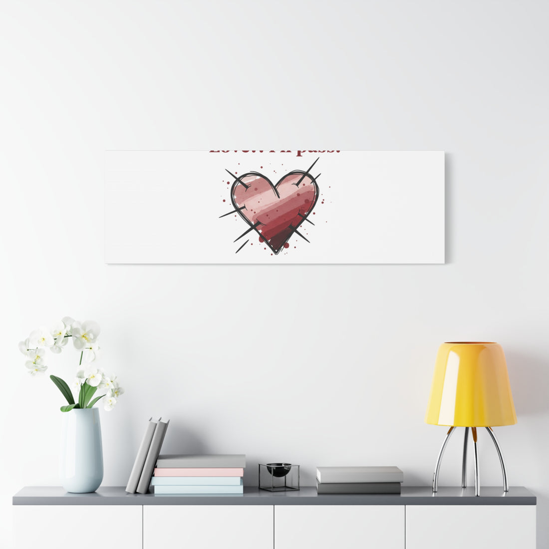 Love?! I'll Pass Canvas, Hearts‑with‑a‑Twist anti‑Valentine wall art