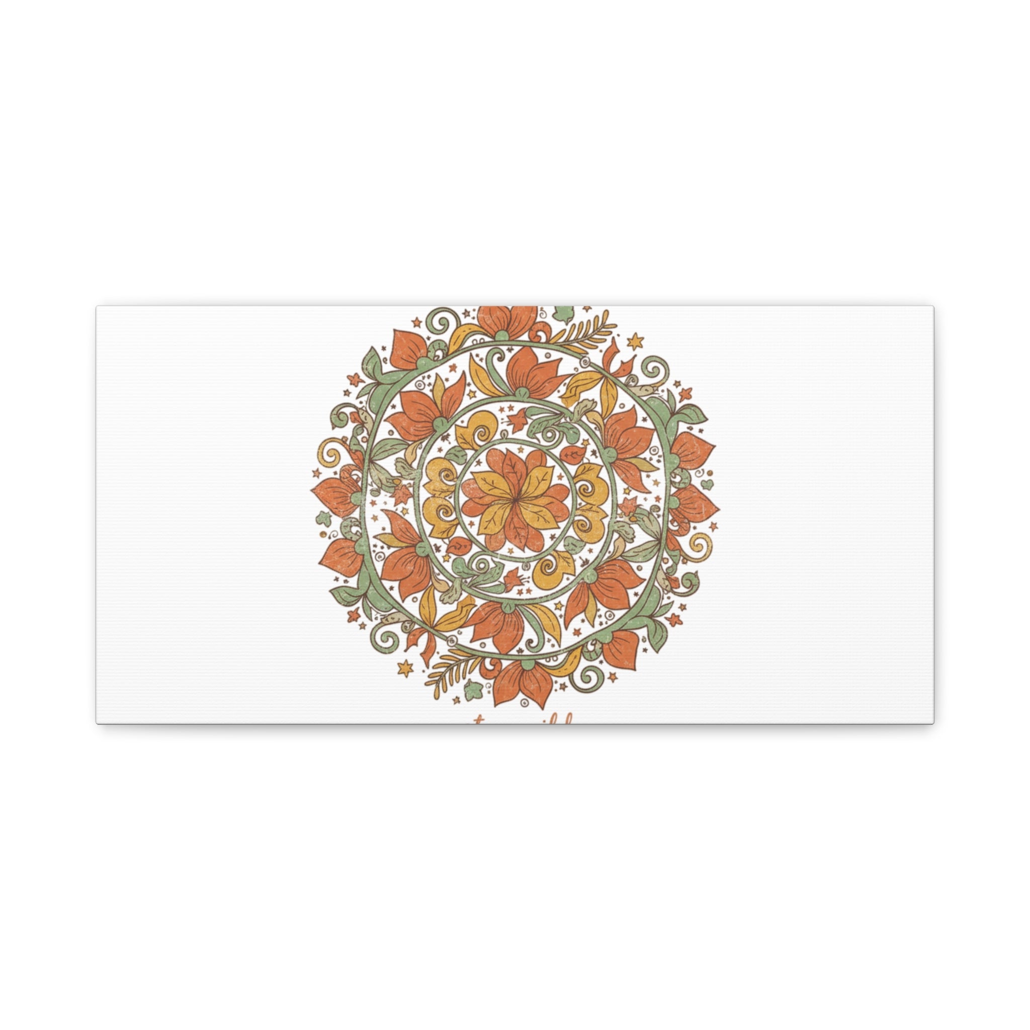 Stay Wild Mandala Canvas, Boho Paisley Wall Art | Artisanal Boho Print