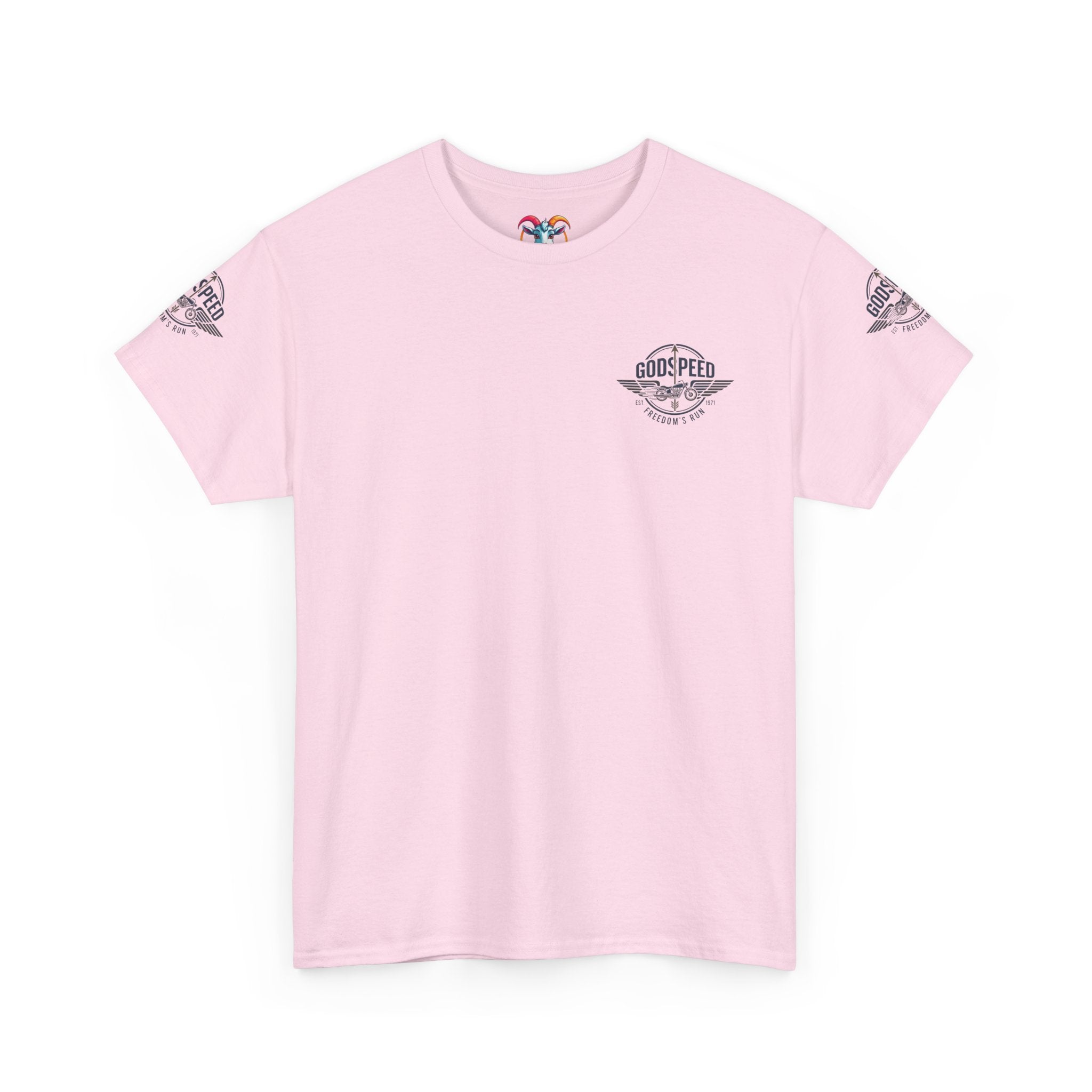 Godspeed Freedom Run Unisex Heavy Cotton Tee, Classic Graphic T-Shirt, Casual Wear, Gift for Runners, Vintage Style Apparel