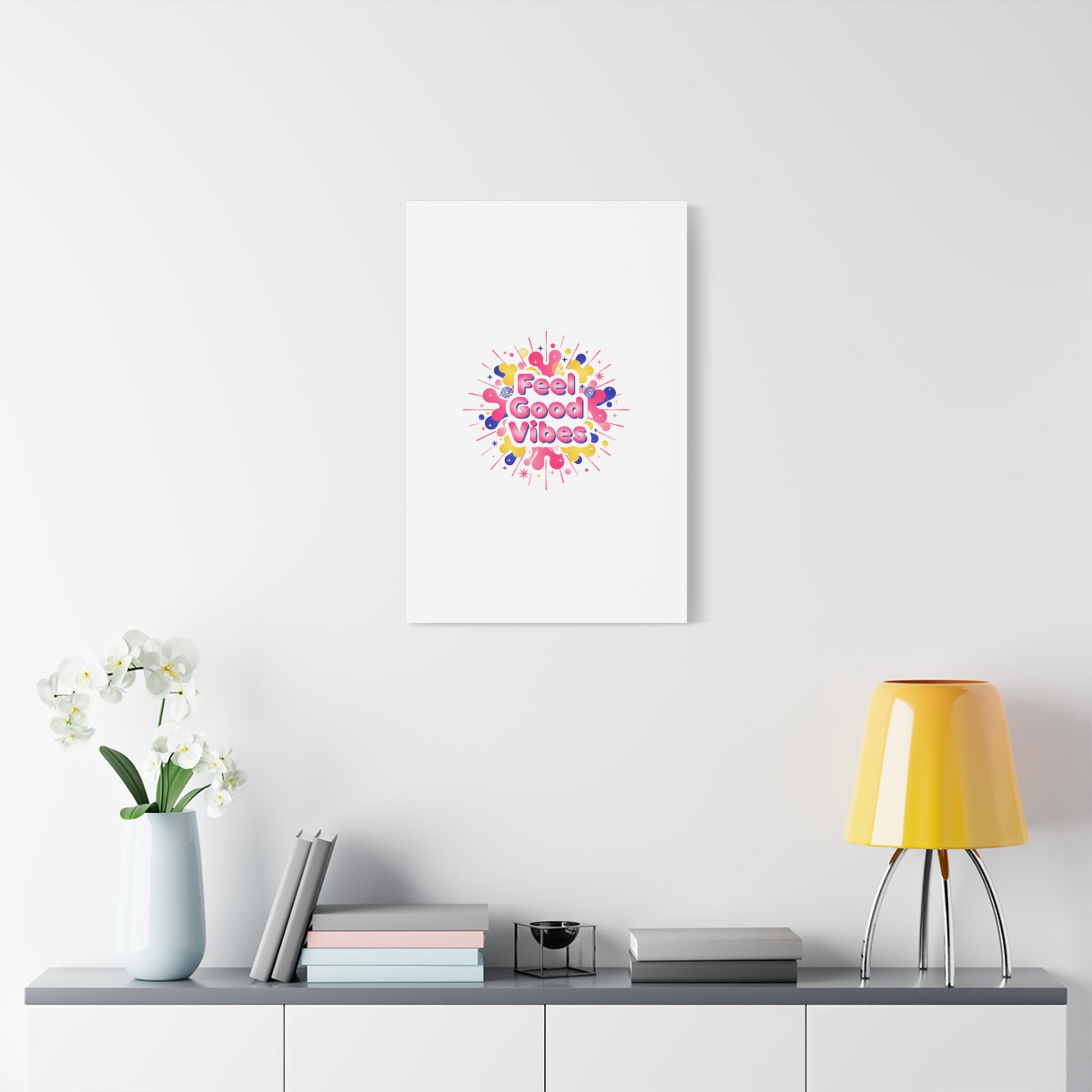 Feel Good Vibes Canvas | Dopamine Decor, Neon Gradient Squishy Art