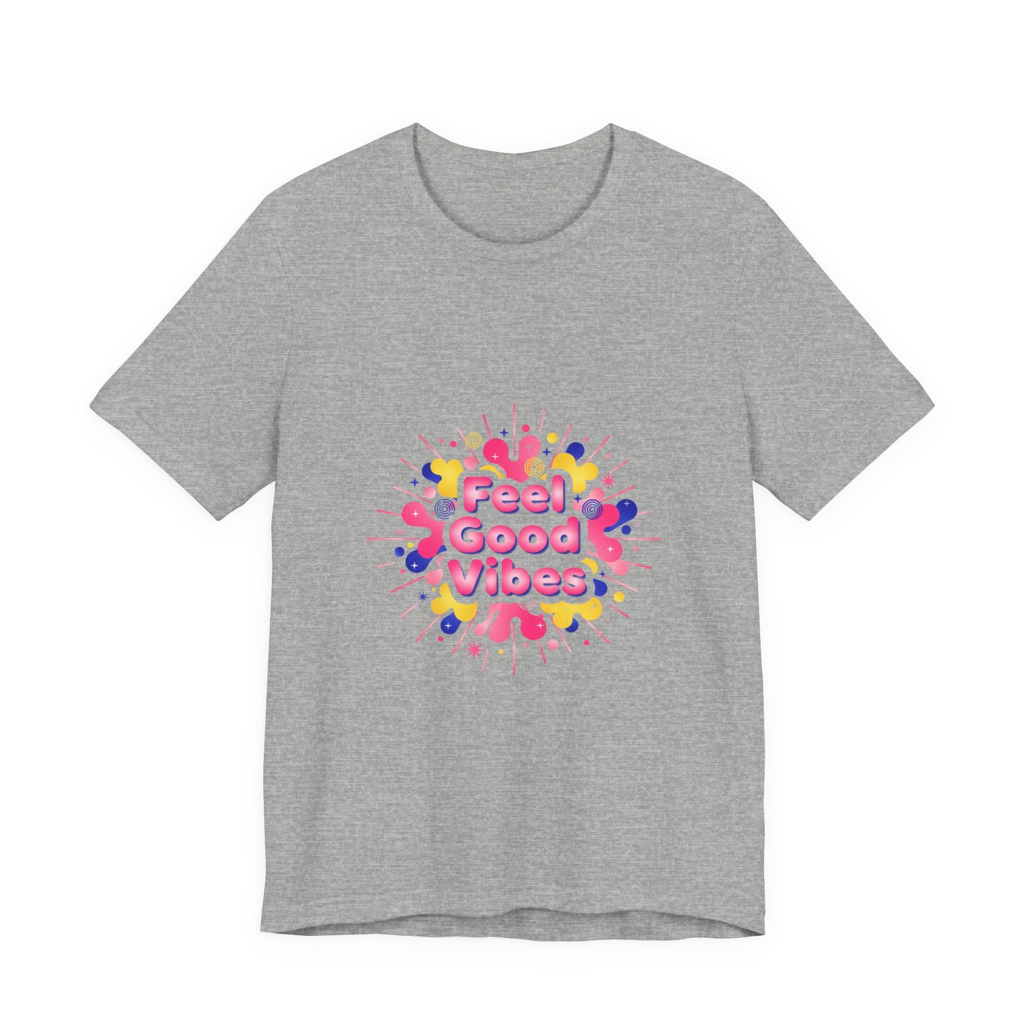 Feel Good Vibes tee | Dopamine Decor neon gradient squiggle art