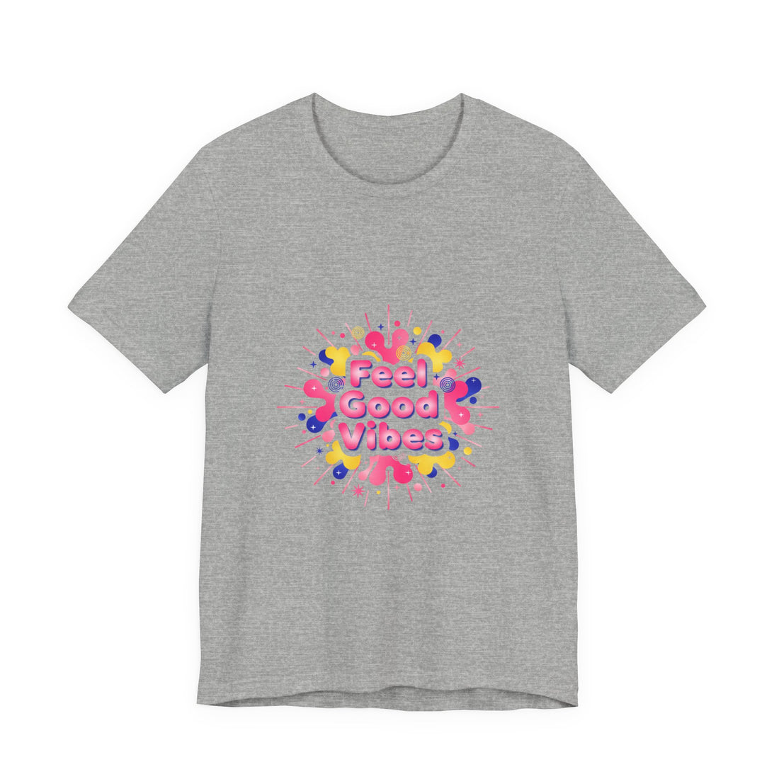 Feel Good Vibes tee | Dopamine Decor neon gradient squiggle art