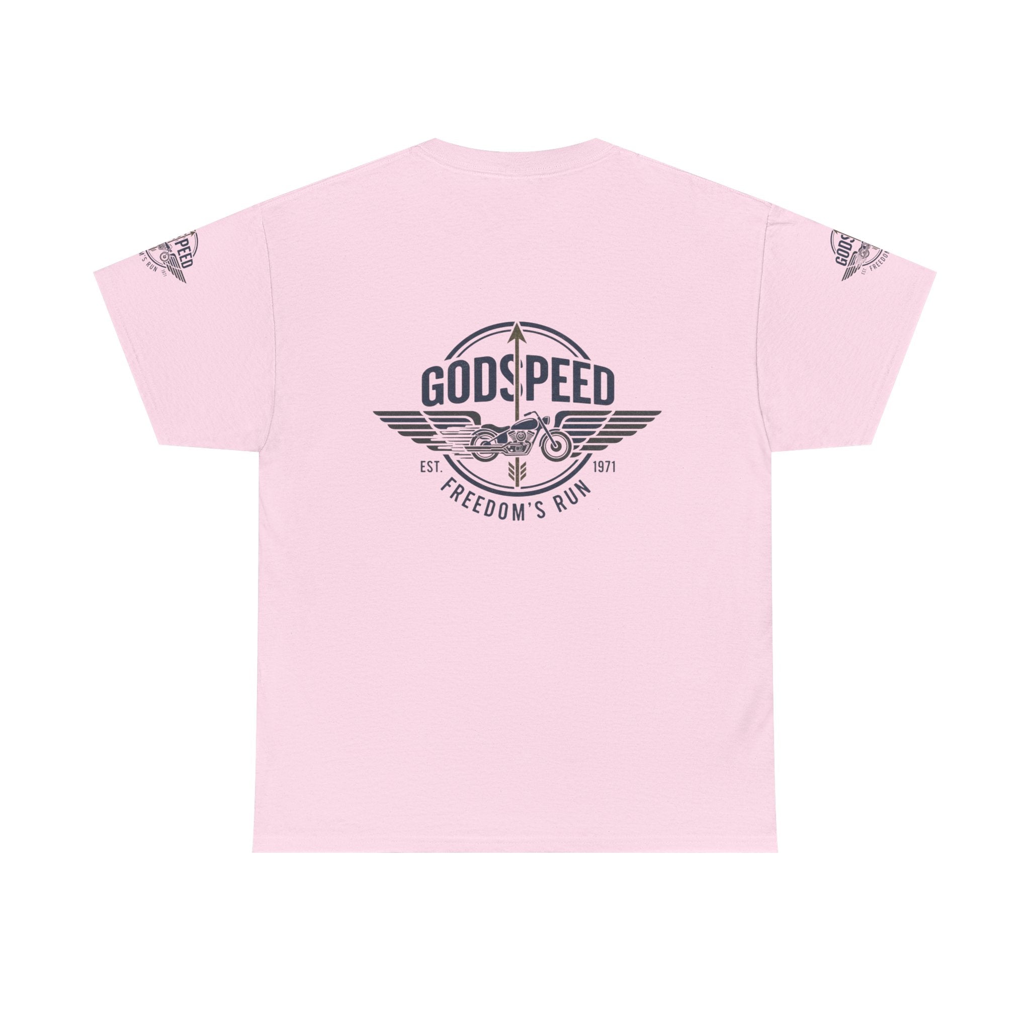 Godspeed Freedom Run Unisex Heavy Cotton Tee, Classic Graphic T-Shirt, Casual Wear, Gift for Runners, Vintage Style Apparel