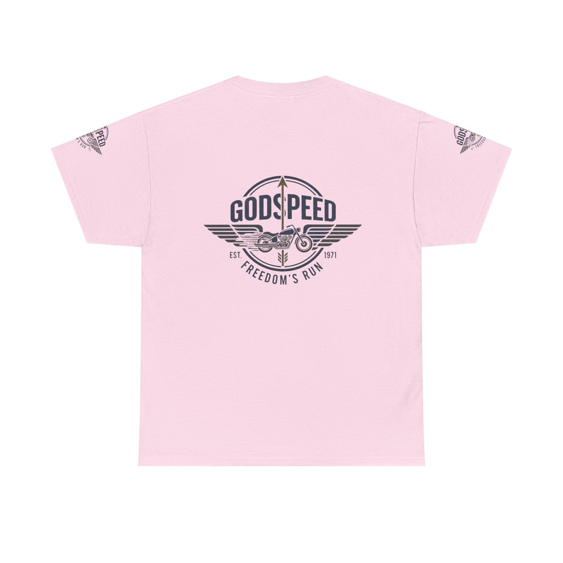 Godspeed Freedom Run Unisex Heavy Cotton Tee, Classic Graphic T-Shirt, Casual Wear, Gift for Runners, Vintage Style Apparel