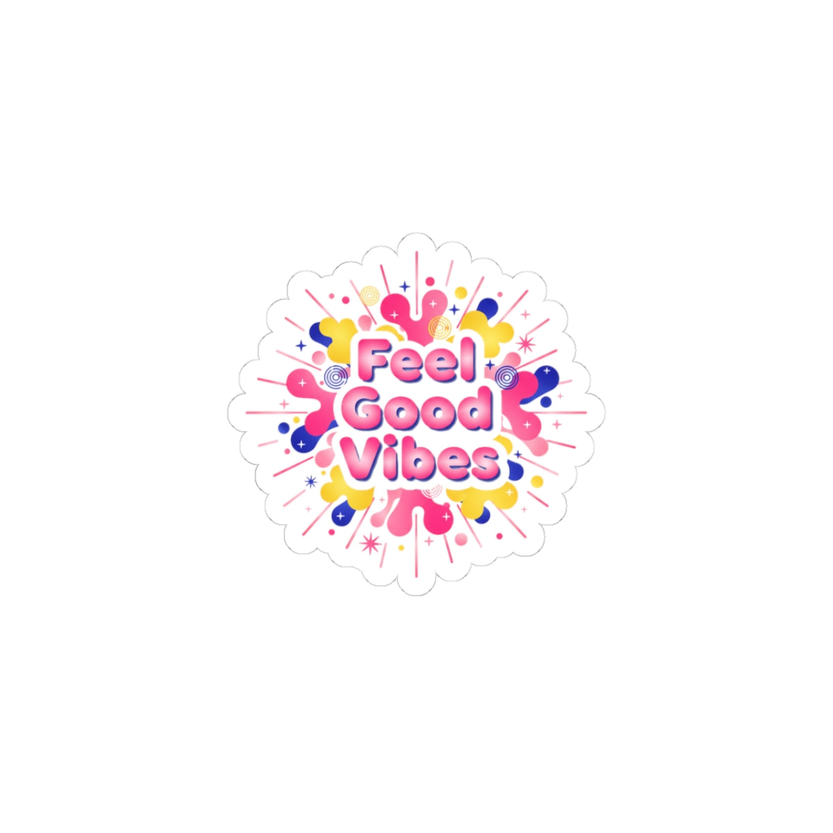 Feel Good Vibes Sticker | Dopamine Decor, Neon Gradient Squishy Art