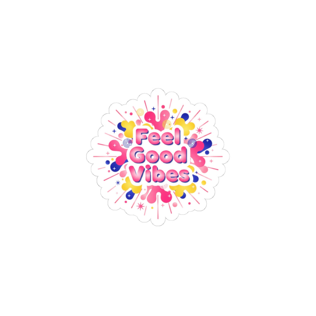 Feel Good Vibes Sticker | Dopamine Decor, Neon Gradient Squishy Art