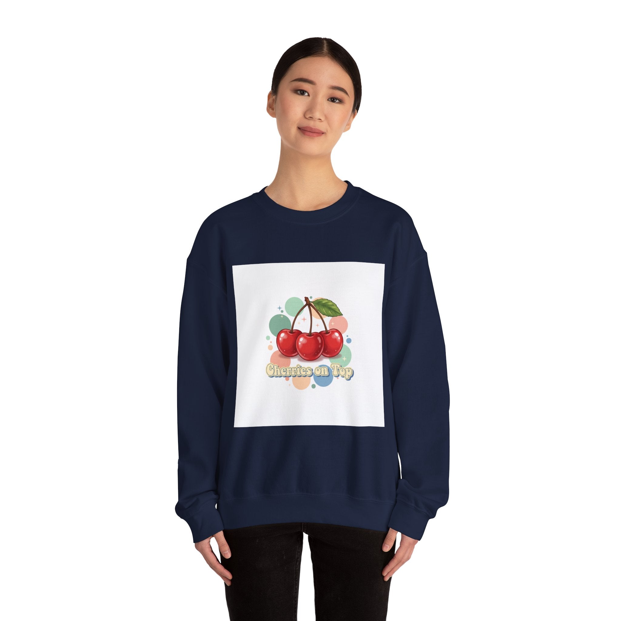 Cherries on Top Sweatshirt | vintage cherry kawaii fruit graphic