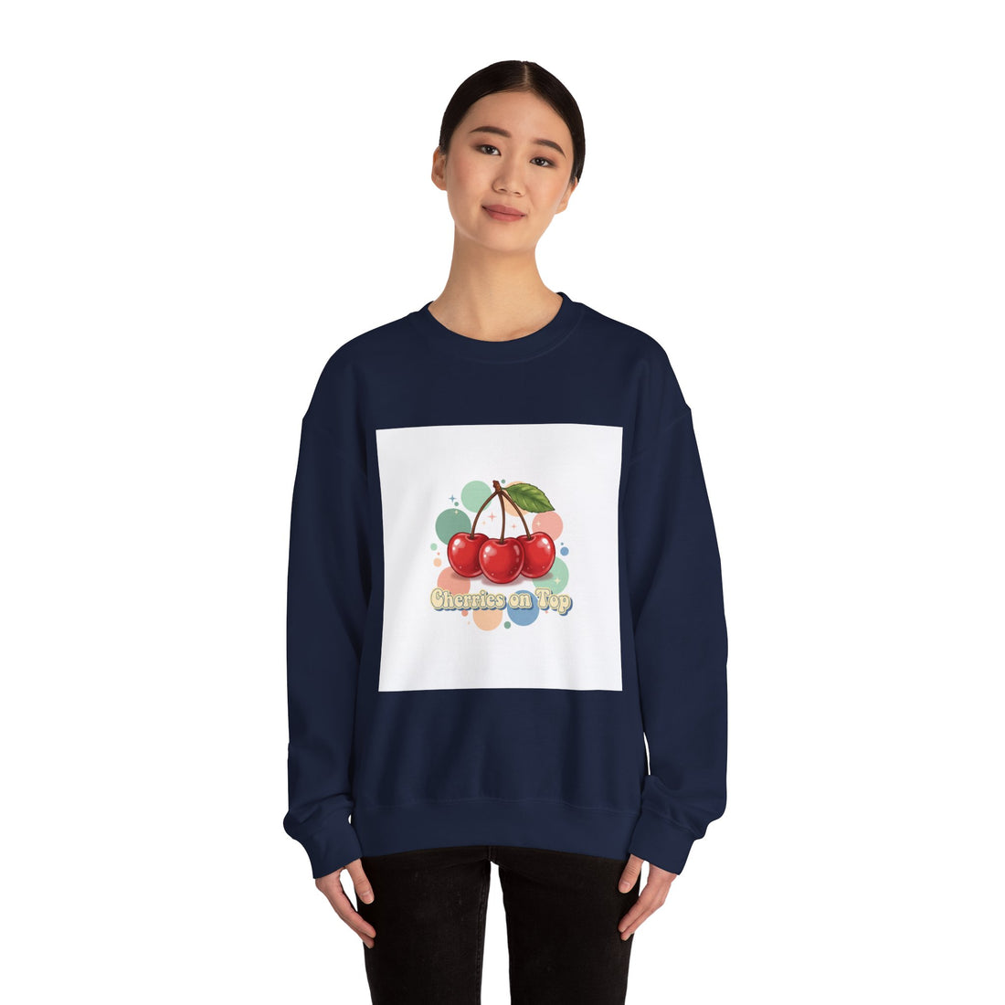 Cherries on Top Sweatshirt | vintage cherry kawaii fruit graphic