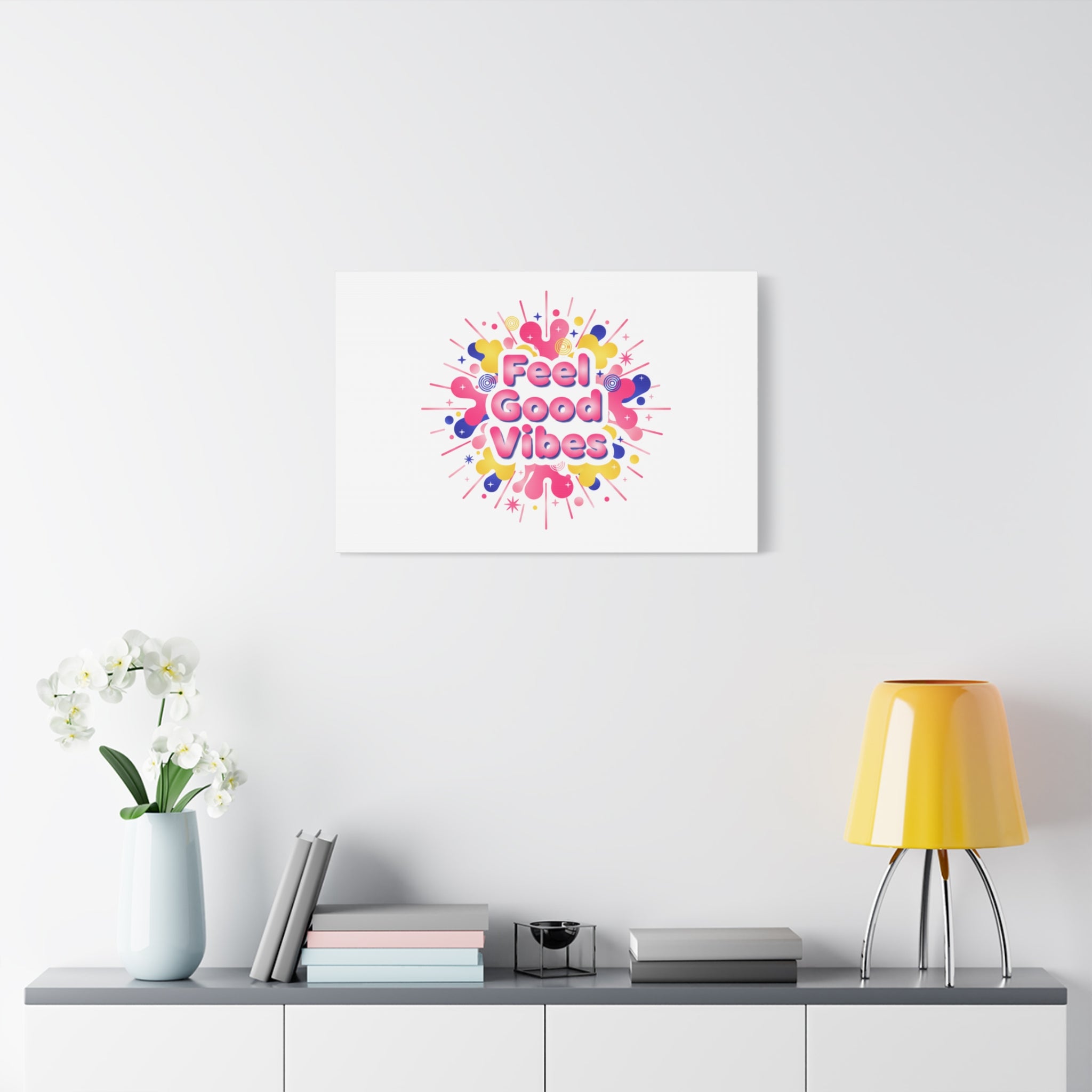 Feel Good Vibes Canvas | Dopamine Decor, Neon Gradient Squishy Art