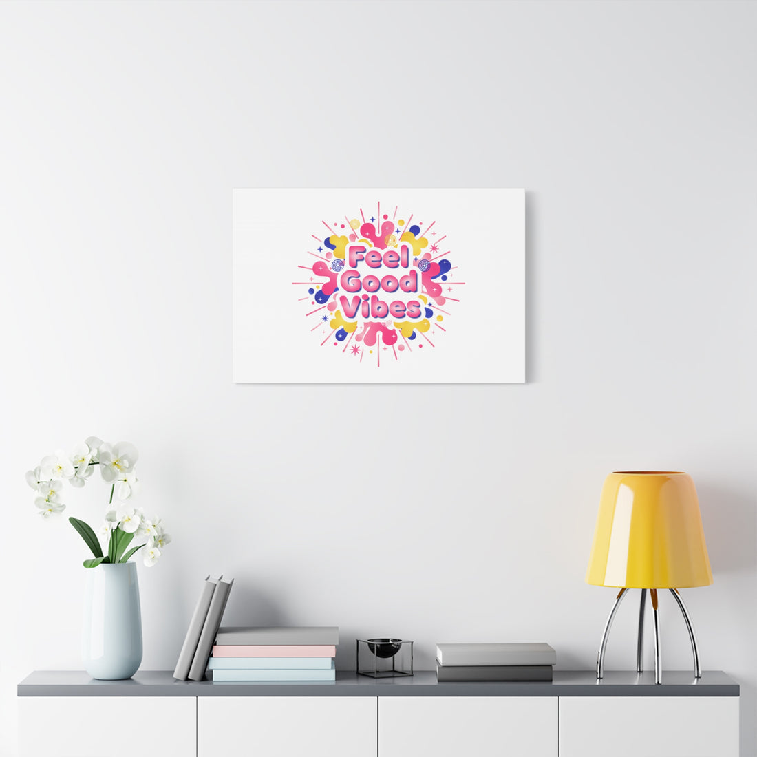 Feel Good Vibes Canvas | Dopamine Decor, Neon Gradient Squishy Art