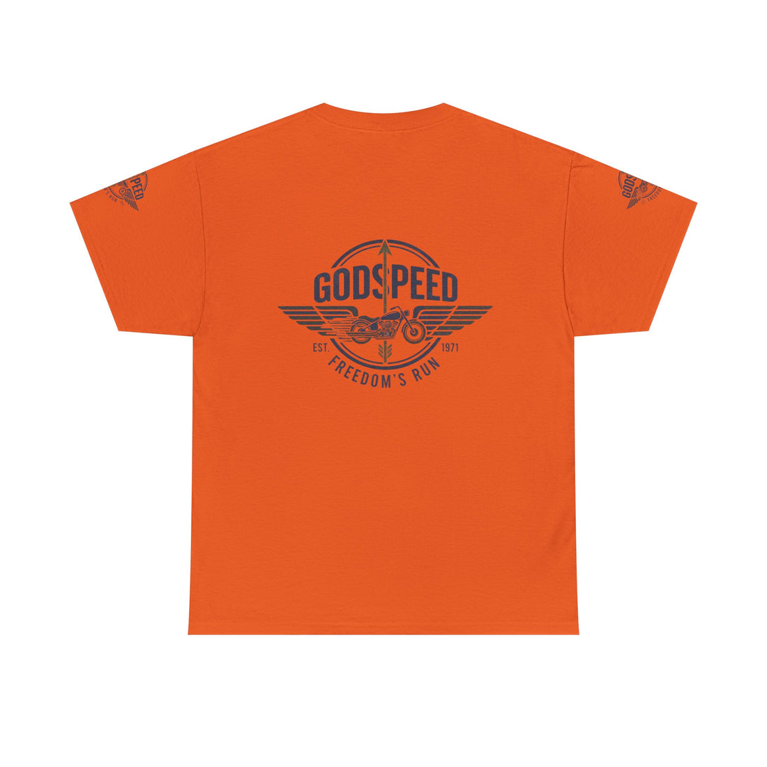 Godspeed Freedom Run Unisex Heavy Cotton Tee, Classic Graphic T-Shirt, Casual Wear, Gift for Runners, Vintage Style Apparel - Goat Corp