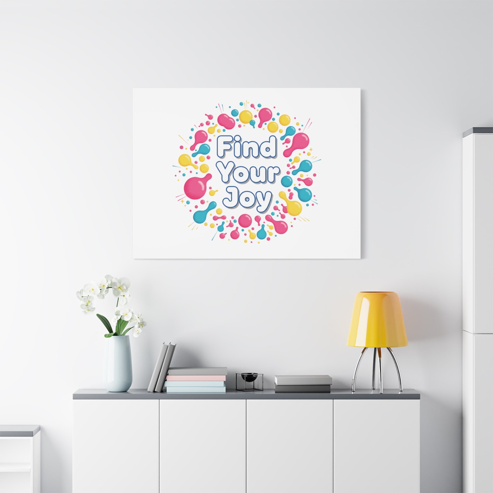 Find Your Joy Canvas | Dopamine Decor, Neon Gradient Squiggle Art
