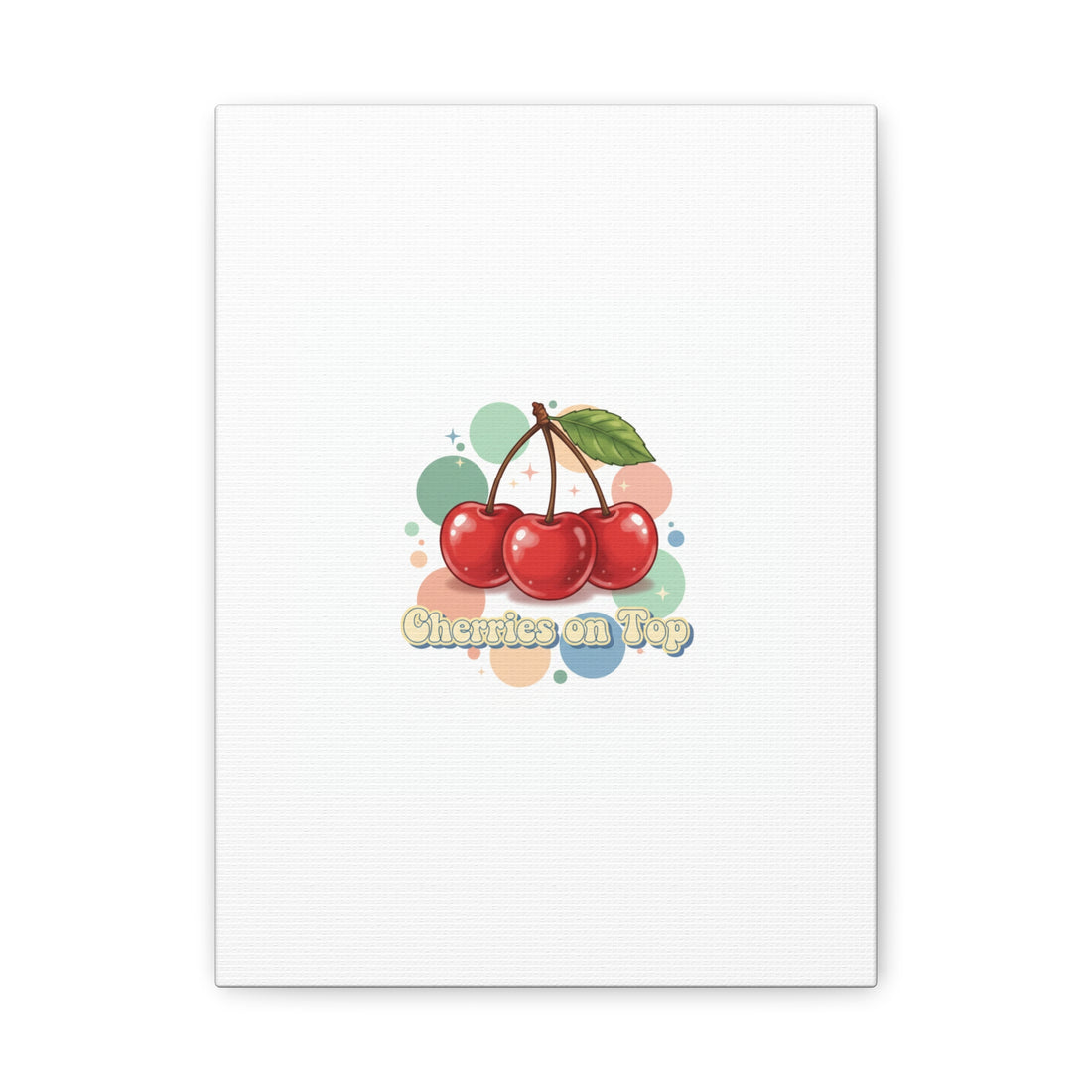 Cherries on Top Canvas | Retro Kawaii Fruit Wall Art
