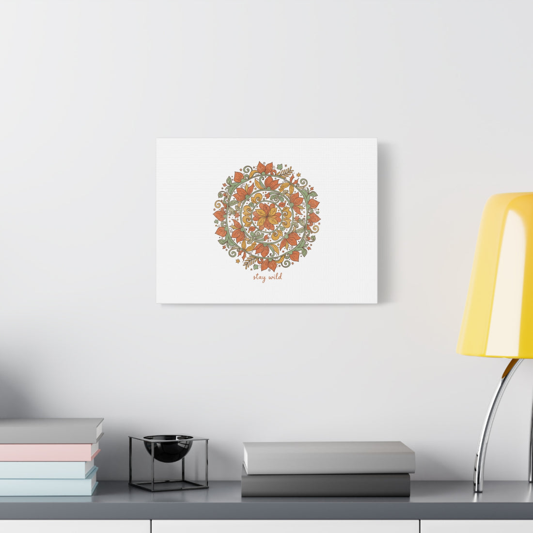 Stay Wild Mandala Canvas, Boho Paisley Wall Art | Artisanal Boho Print