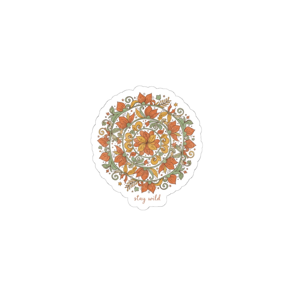 Handmade Mandala Sticker | Boho Paisley Pattern, earthy boho aesthetic