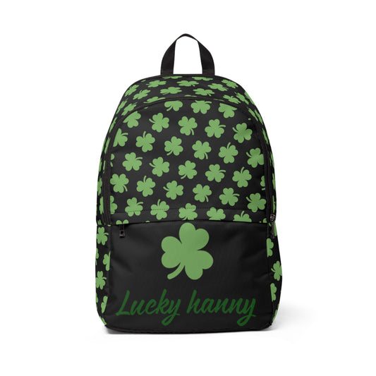 Lucky Shamrock Unisex Backpack | St. Patrick's Day Gear | Eco-Friendly Student Bag | Trendy Green Clover Tote | Everyday Use Rucksack