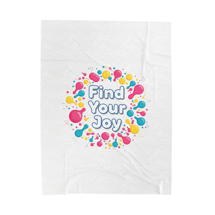 Find Your Joy Velveteen Plush Blanket | Dopamine Decor, Neon Gradient Squiggle