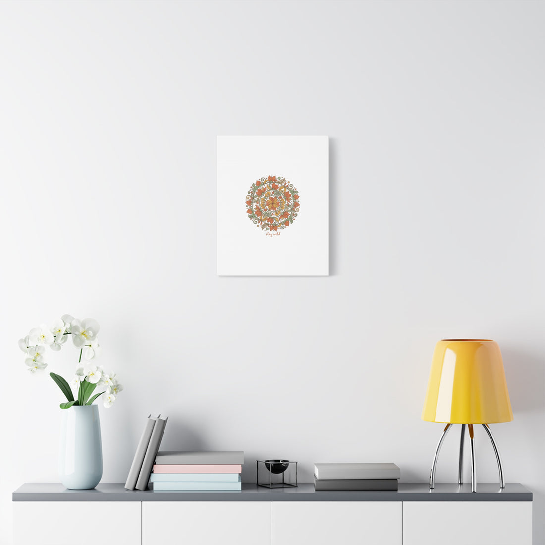 Stay Wild Mandala Canvas, Boho Paisley Wall Art | Artisanal Boho Print