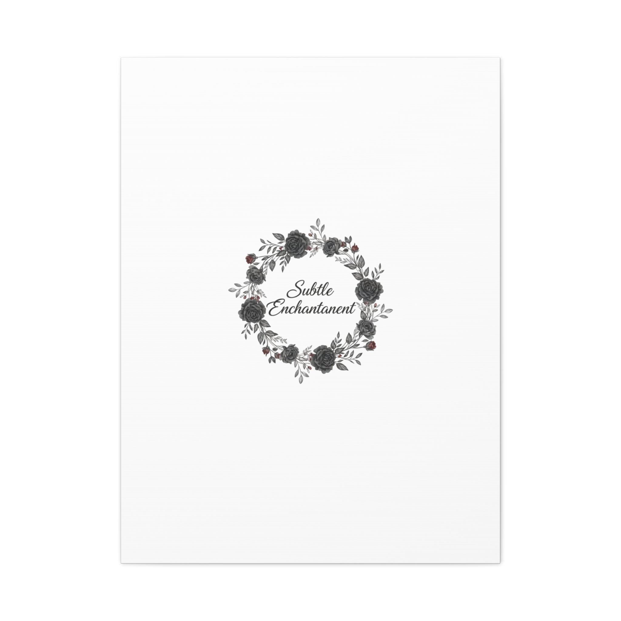 Moon Rose Wreath Canvas, Romantic Gothic Lite, Soft Goth Floral Wall Art