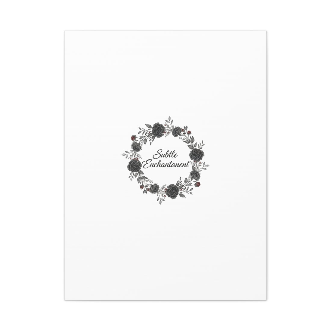 Moon Rose Wreath Canvas, Romantic Gothic Lite, Soft Goth Floral Wall Art