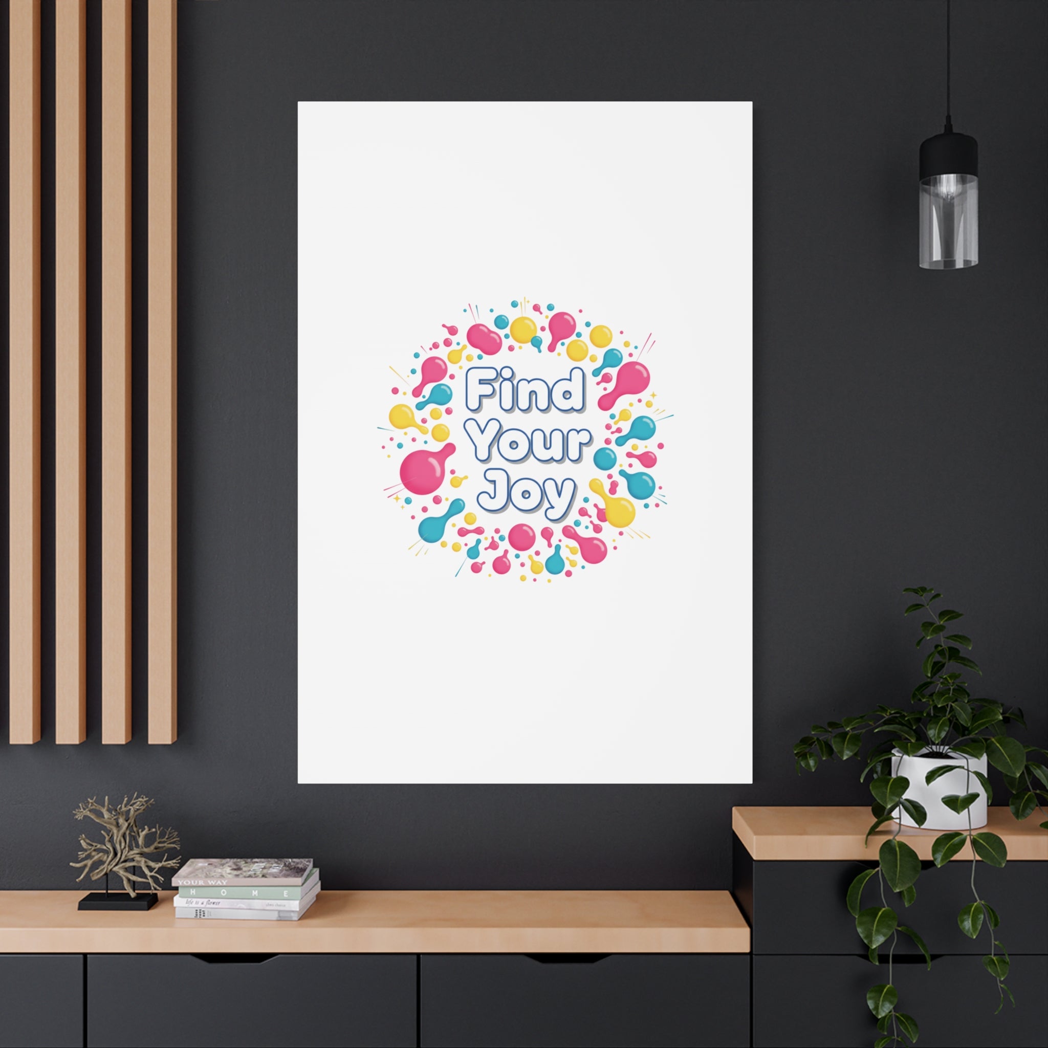 Find Your Joy Canvas | Dopamine Decor, Neon Gradient Squiggle Art