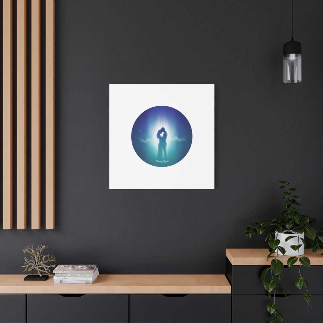 Dreamy Nightscape Canvas | Afterlight Atmospheric Print, Luminous Night Bloom