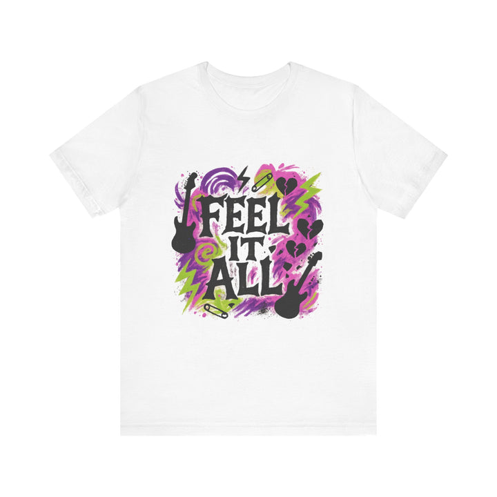 Feel It All Graphic Tee — Retro Music & Emotion Band Shirt