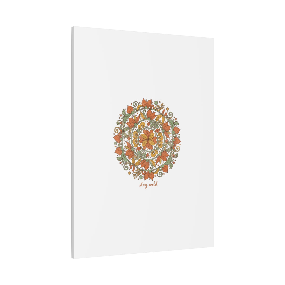 Stay Wild Mandala Canvas, Boho Paisley Wall Art | Artisanal Boho Print