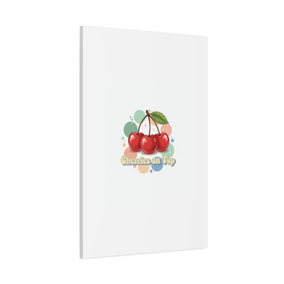 Cherries on Top Canvas | Retro Kawaii Fruit Wall Art