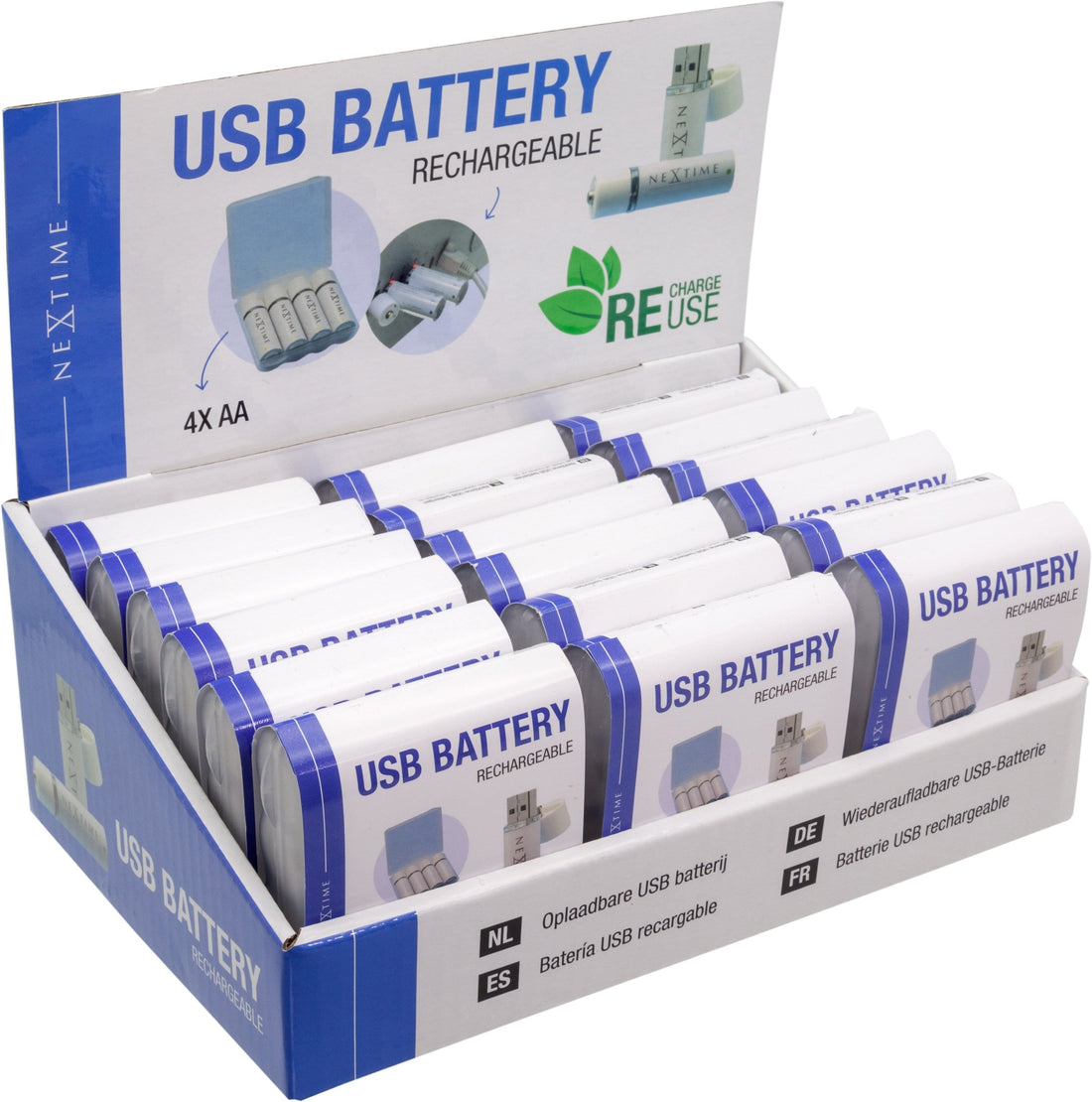 USB AA Batteries Display for 18pcs of AABAT003 - Goat Corp