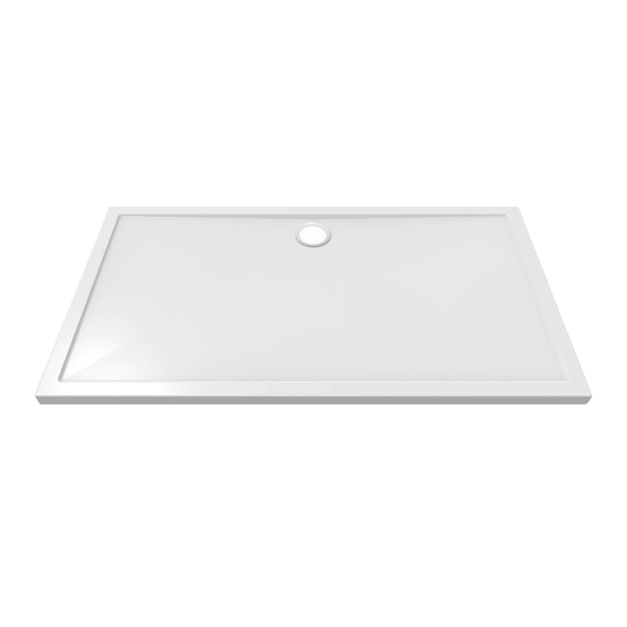 Acryl Douchebak Wiesbaden 160X90X4Cm in Witte Rechthoek met 90Mm Afvoer