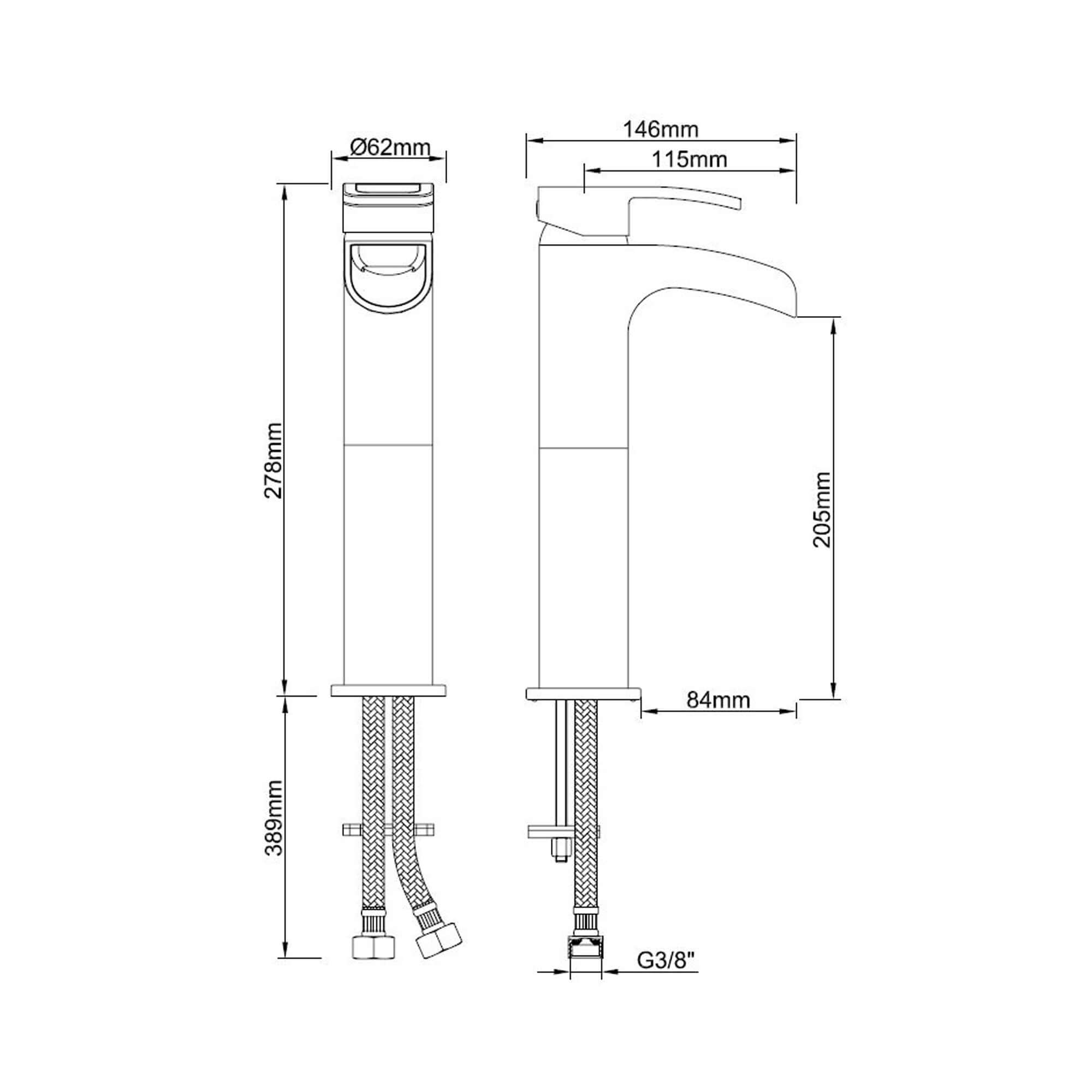 Alegra Hoge Waterval Wastafelkraan Wiesbaden in Chroom