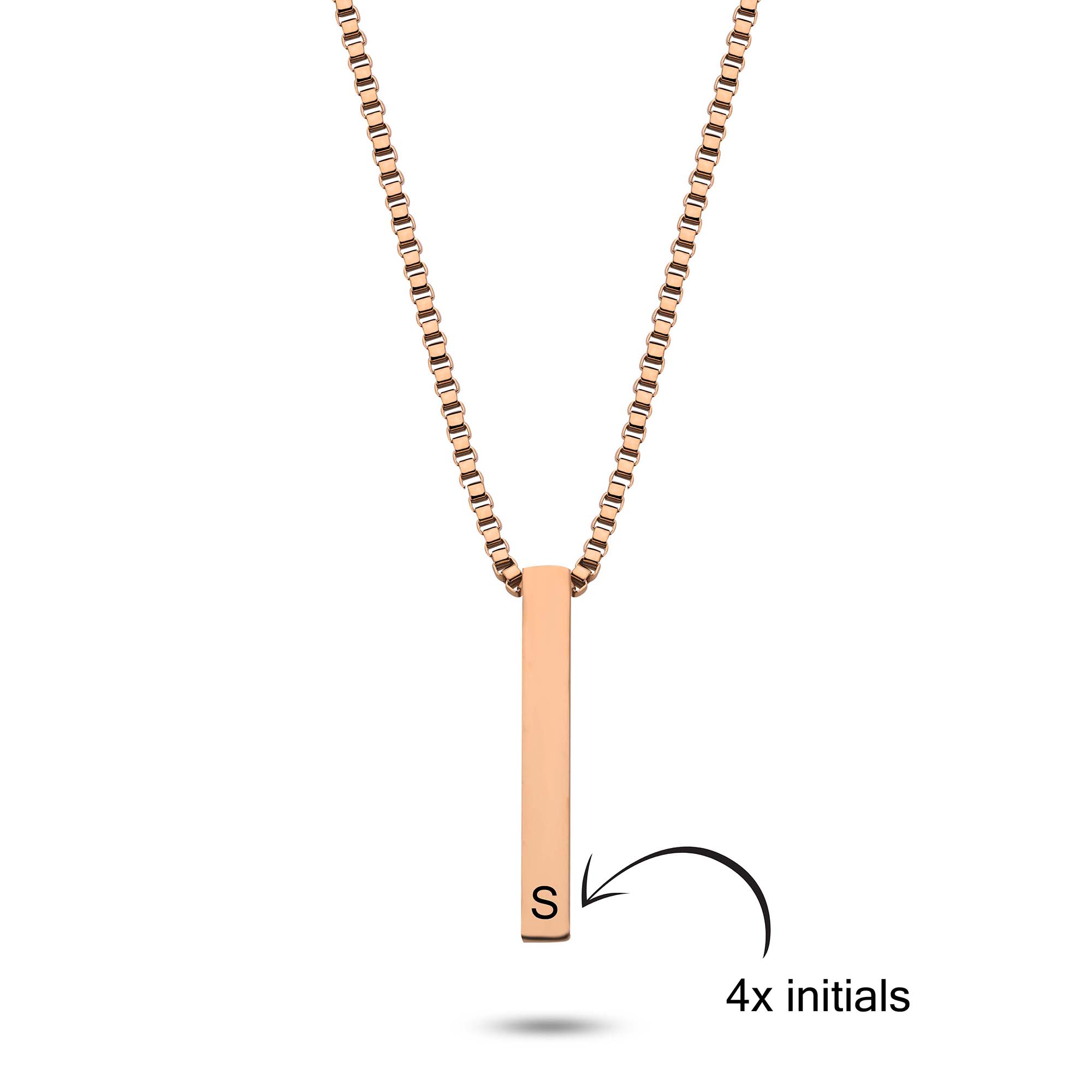 Bar cube initial rosé gold