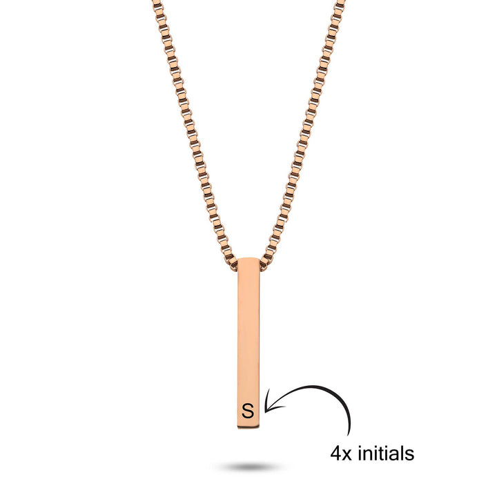 Bar cube initial rosé gold