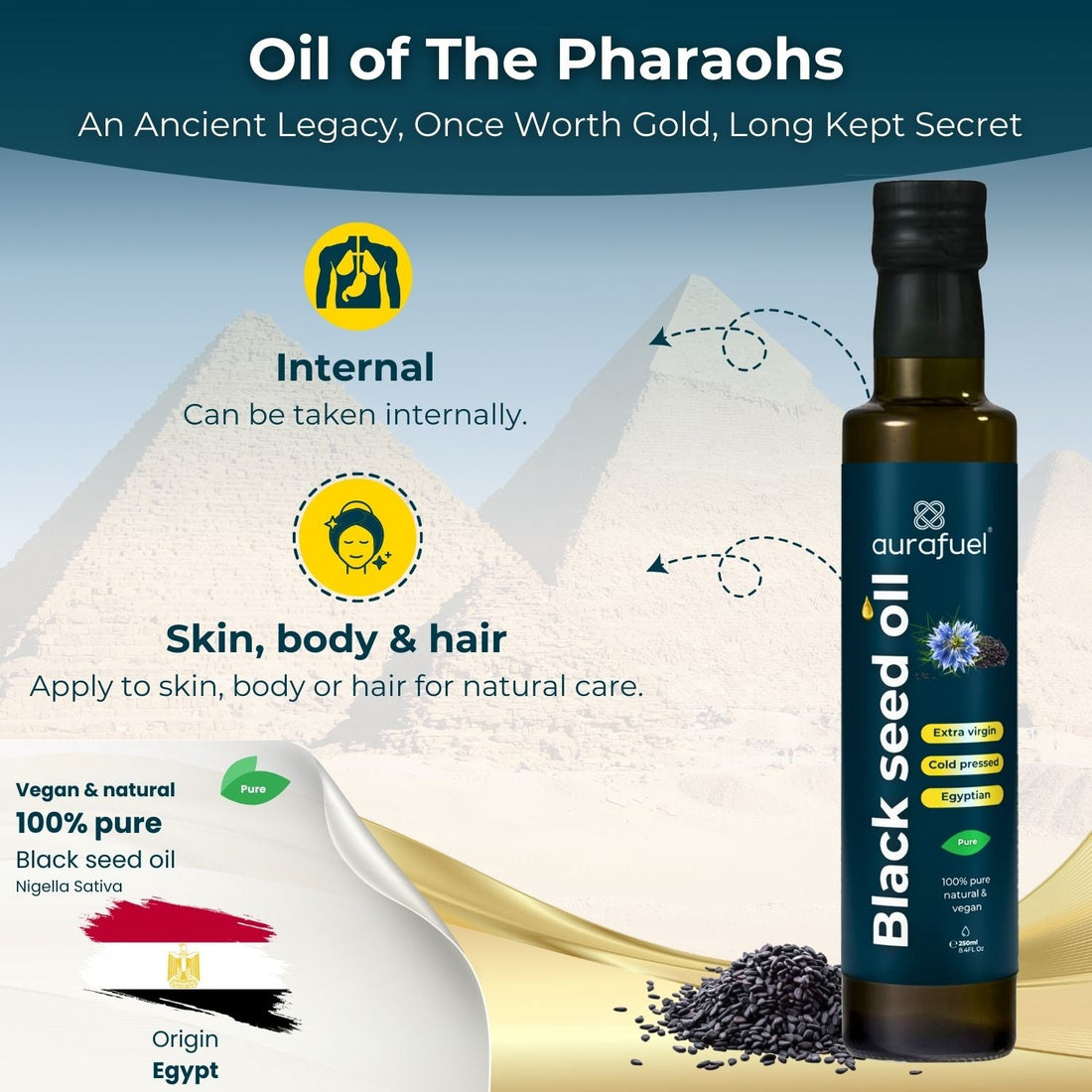 Black cumin nigella sativa seed oil - Egypt