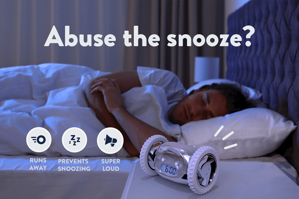 Clocky Chrome - Alarm clock on wheels - Goat Corp