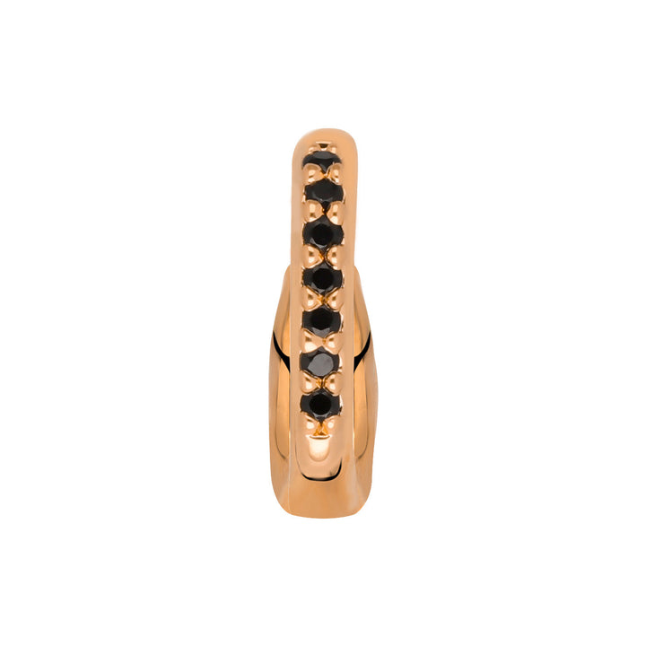 Clip black stones rosé gold
