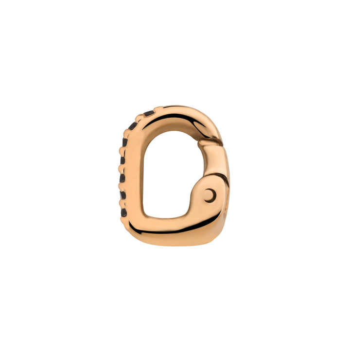 Clip black stones rosé gold