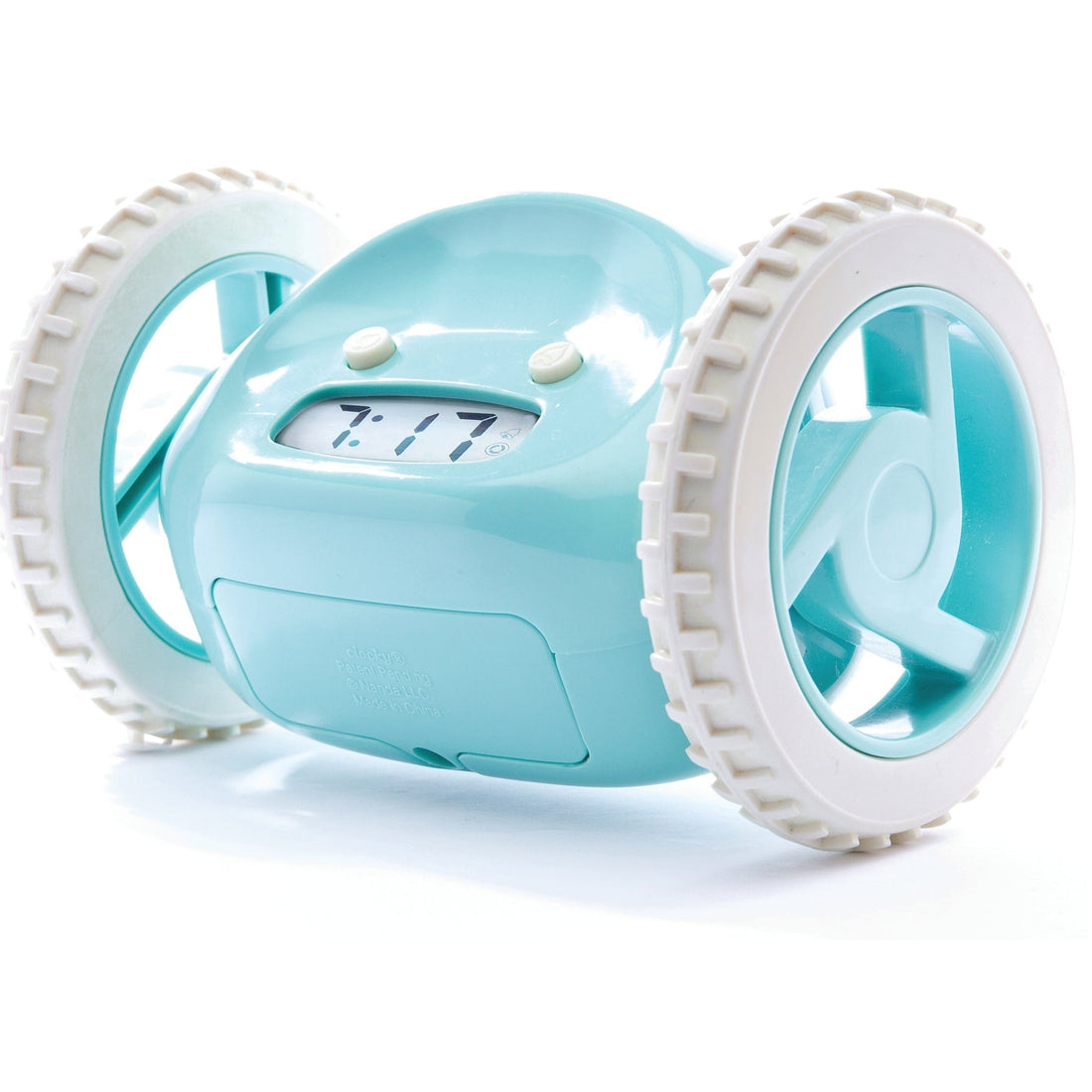 Clocky Blue - Alarm clock on wheels - Goat Corp