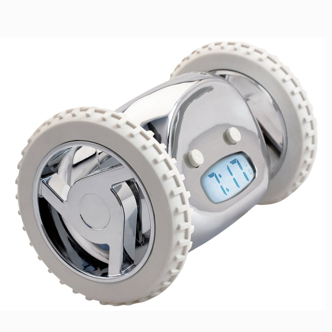 Clocky Chrome - Alarm clock on wheels - Goat Corp