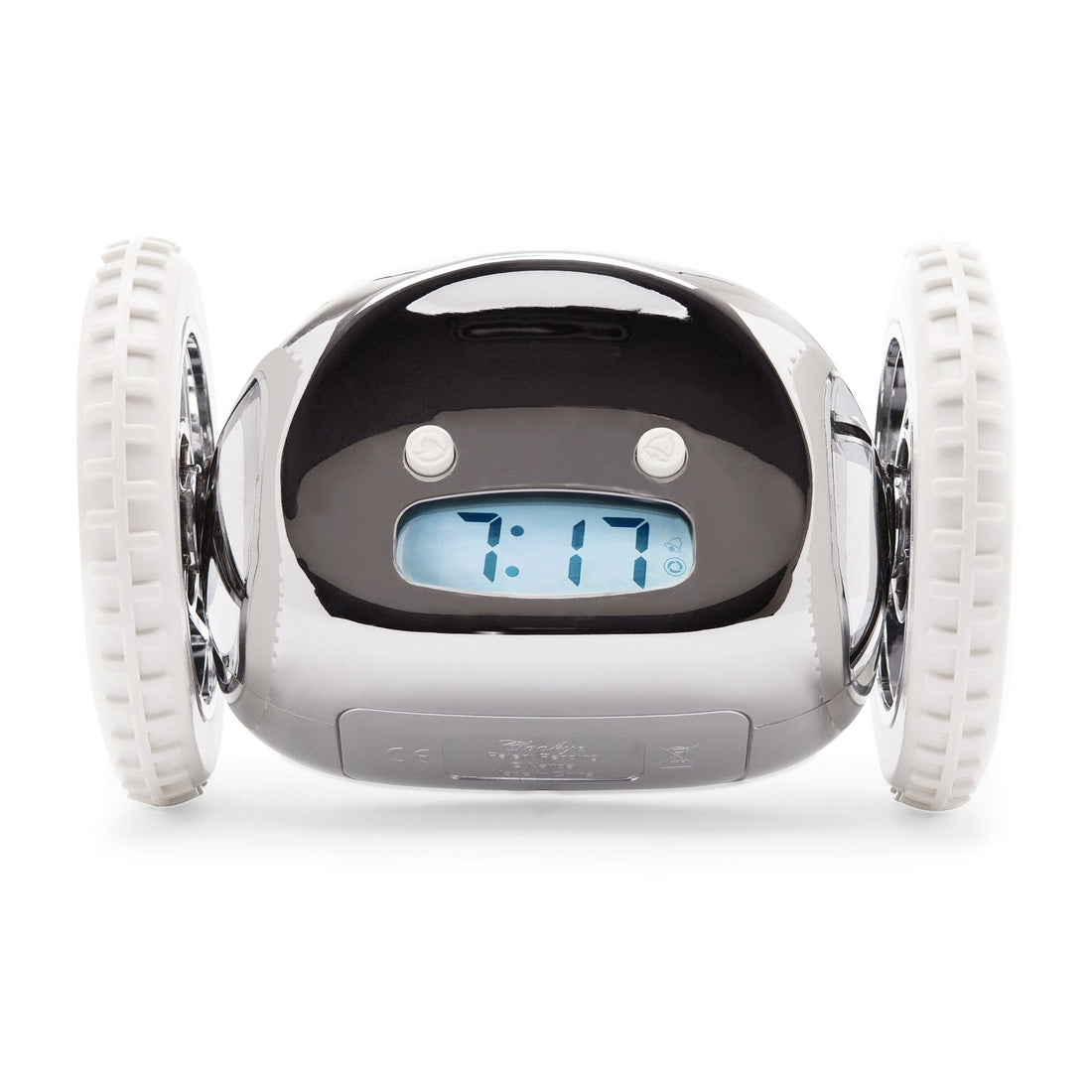 Clocky Chrome - Alarm clock on wheels - Goat Corp
