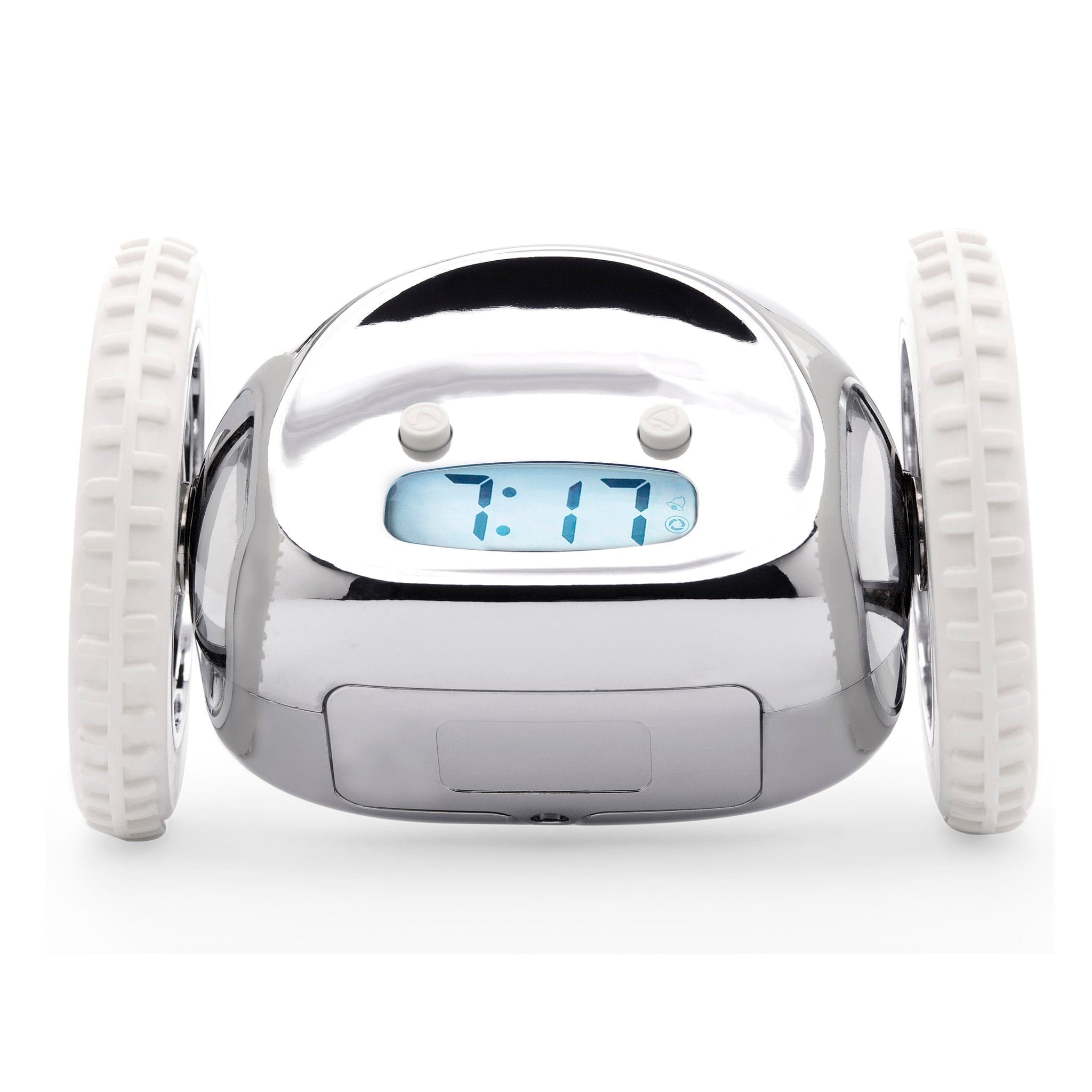 Clocky Chrome - Alarm clock on wheels - Goat Corp